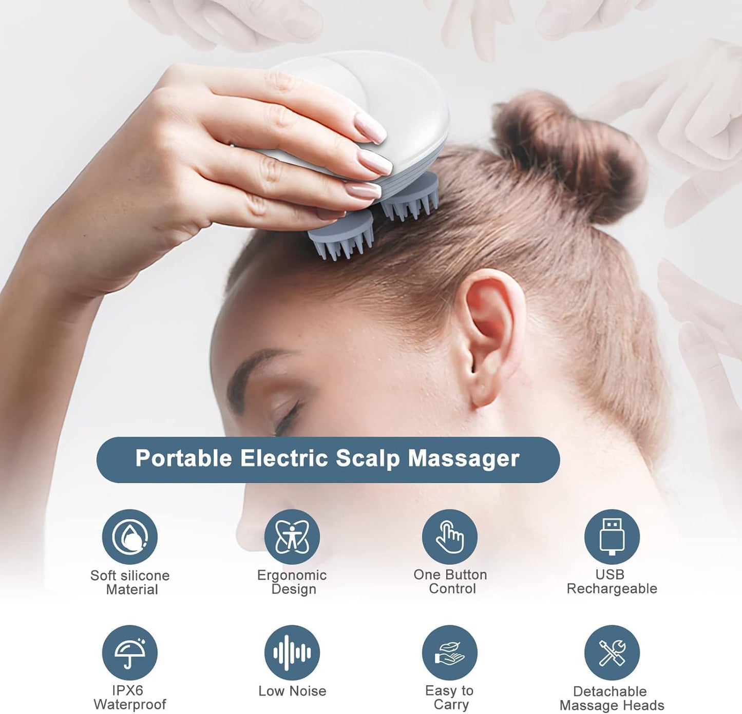 Vibrellaz™ Rechargeable Head Massager For Relaxation